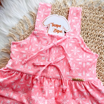 Conj. Bata e Calça Pantacourt Floral - Rosa